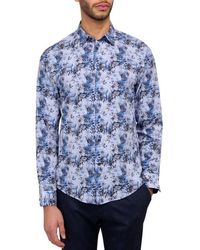 Brooklyn Brigade - Slim Fit Abstract Leaf Recycled 4-Way Stretch Performance Long Sleeve Shirt - Lyst