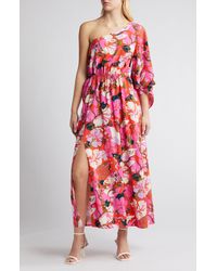 Chelsea28 - Floral One-shoulder Maxi Dress - Lyst
