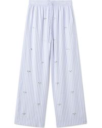 Mango - Crystal Embellished Stripe Drawstring Pants - Lyst