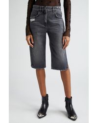 Givenchy - Distressed Denim Bermuda Shorts - Lyst