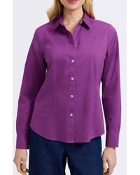 Foxcroft - June Stretch Cotton Blend Button-Up Shirt - Lyst