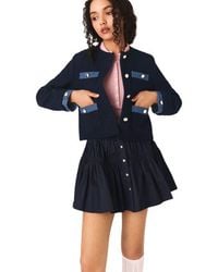 Maje - Tweed Jacket With Denim Trim - Lyst