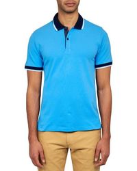 Con.struct - Slim Fit Solid Cotton Stretch Pique Polo - Lyst