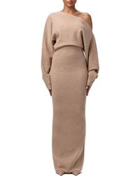 Naked Wardrobe - One-Shoulder Long Sleeve Maxi Sweater Dress - Lyst