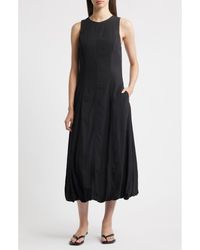 Mango - Pumpkin Sleeveless Bubble Hem Midi Dress - Lyst