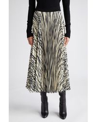 Proenza Schouler - Variegated Stripe Sheer Pleated Midi Skirt - Lyst