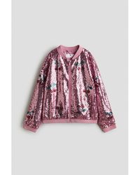 H&M - Sequined Bomber Jacket - Lyst
