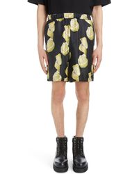 Givenchy - Formal Lemon Print Elastic Waist Silk Shorts - Lyst