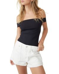 Free People - Off To The Races Off The Shoulder Bodysuit - Lyst