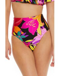 Trina Turk - Solar Floral Reversible High Waist Bikini Bottoms - Lyst