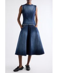 Acne Studios - Duffena Layered Denim Midi Dress - Lyst