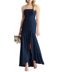 After Six - Strapless High/low Matte Chiffon Gown - Lyst