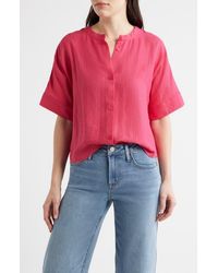City Blues - Boxy Short Sleeve Button-Up Shirt - Lyst