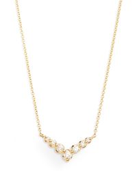 Dana Rebecca Vivian Lily Diamond Teardrop Pendant Necklace in White | Lyst