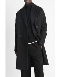 Vince - Double Breasted Wool Blend Coat - Lyst
