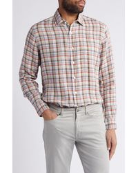 Scott Barber - Plaid Linen Twill Button-up Shirt - Lyst