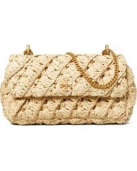 Tory Burch - Kira Woven Raffia Convertible Shoulder Bag - Lyst