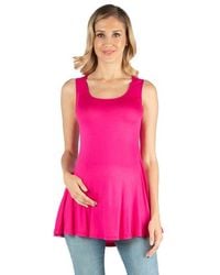 24seven Comfort Apparel - Maternity Scoop Neck Sleeveless Tank Top - Lyst