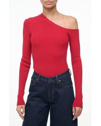 STAUD - Lois One Shoulder Rib Top - Lyst