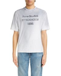 Acne Studios - Address Distressed Organic Cotton Graphic T-shirt - Lyst