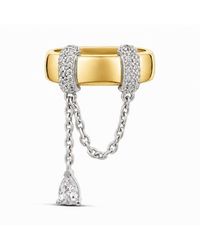 SHYMI - Statement Pavé Chain Ring - Lyst