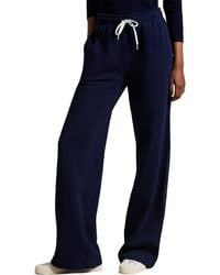 Polo Ralph Lauren - Cotton Blend Fleece Wide Leg Sweatpants - Lyst
