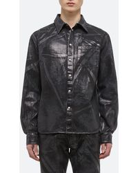 Helmut Lang - Foiled Cotton Denim Shirt Jacket - Lyst