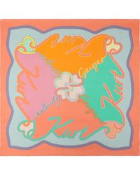 Kurt Geiger - Script Print Square Silk Scarf - Lyst