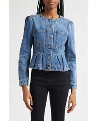 Veronica Beard - Zahara Peplum Denim Jacket - Lyst