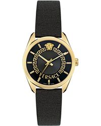 Versace - New V-circle Fabric Strap Watch - Lyst