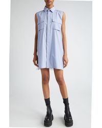 Sacai - X Thomas Mason Stripe Sleeveless Mini Shirtdress - Lyst