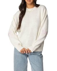 Edikted - Rutie Bow Appliqué Crewneck Sweater - Lyst