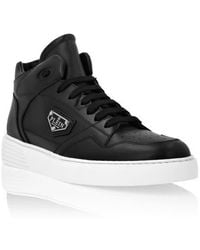Philipp Plein - Nappa Leather Mid Top Sneakers - Lyst