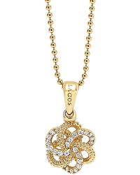 Lagos - Love Knot Diamond Pendant Necklace - Lyst