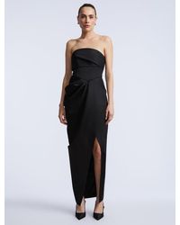 BCBGMAXAZRIA - Solid Bodice Wrap Skirt Gown - Lyst