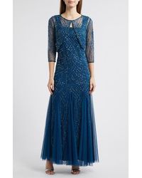 Pisarro Nights - Beaded Gown With Long Sleeve Jacket - Lyst