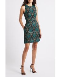 slim fit dress slacks Mac Duggal - Pink Metallic Jacquard Ball Gown with Mandarin Collar main image 1