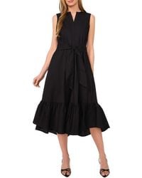 Halogen® - Tie Front Cotton Midi Sundress - Lyst