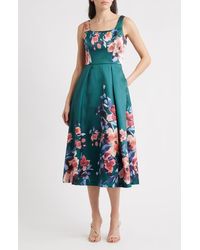 Julia Jordan - Pleated Fit & Flare Sleeveless Cocktail Midi Dress - Lyst