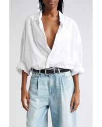 R13 - Bubble Hem Cotton Button-Up Shirt - Lyst