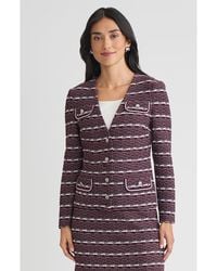 Ming Wang - Tailored Multi-Stitch Jacquard Knit Jacket - Lyst