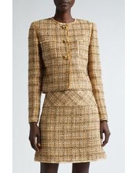 St. John - Multiyarn Metallic Tweed Crop Jacket - Lyst