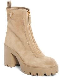 Prada - Lug Sole Zip Bootie - Lyst