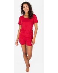 Leveret - Short Cotton Solid Pajama Set - Lyst