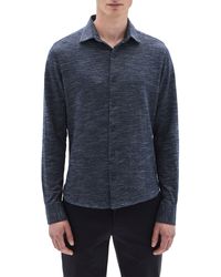 Robert Barakett - Capri Chevron Jacquard Cotton Knit Button-up Shirt - Lyst