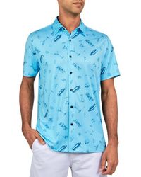Con.struct - Regular Fit Cocktail Print Recycled Performance Golf Button-Down Shirt - Lyst