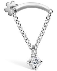Maria Tash - Prong Set Diamond Drape Threaded Single Stud Earring - Lyst