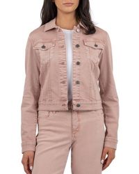 Kut From The Kloth - Julia Crop Denim Trucker Jacket - Lyst