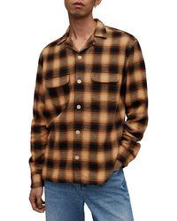 AllSaints - Telesto Relaxed Fit Plaid Cotton Flannel Button-up Shirt - Lyst