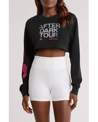 Nike - After Dark Tour Oversized Long-Sleeve Crop Graphic T-Shirt - Lyst